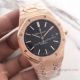 New Replica Audemars Piguet Royal Oak Black Dial Wrist Watch Frosted Gold Case (2)_th.jpg